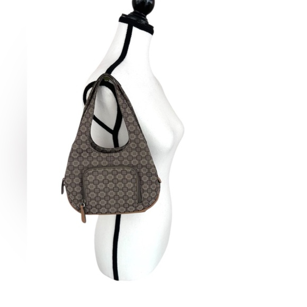 Nine West Gray and Tan Geometric mini Handbag